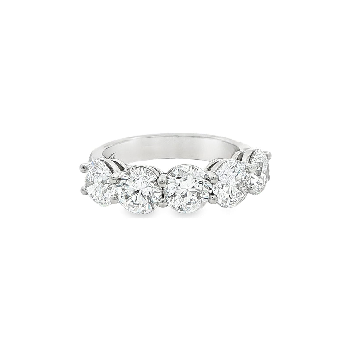 Five stone round diamond ring in platinum from the Five Stone Diamond Rings collection at Edward's Jewelry & Imports