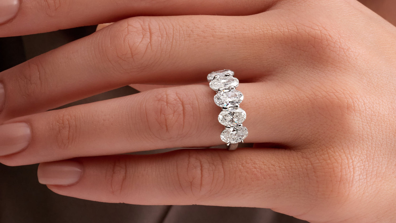 Half eternity diamond ring band from the Half Eternity Rings & Bands collection at Edward's Jewelry