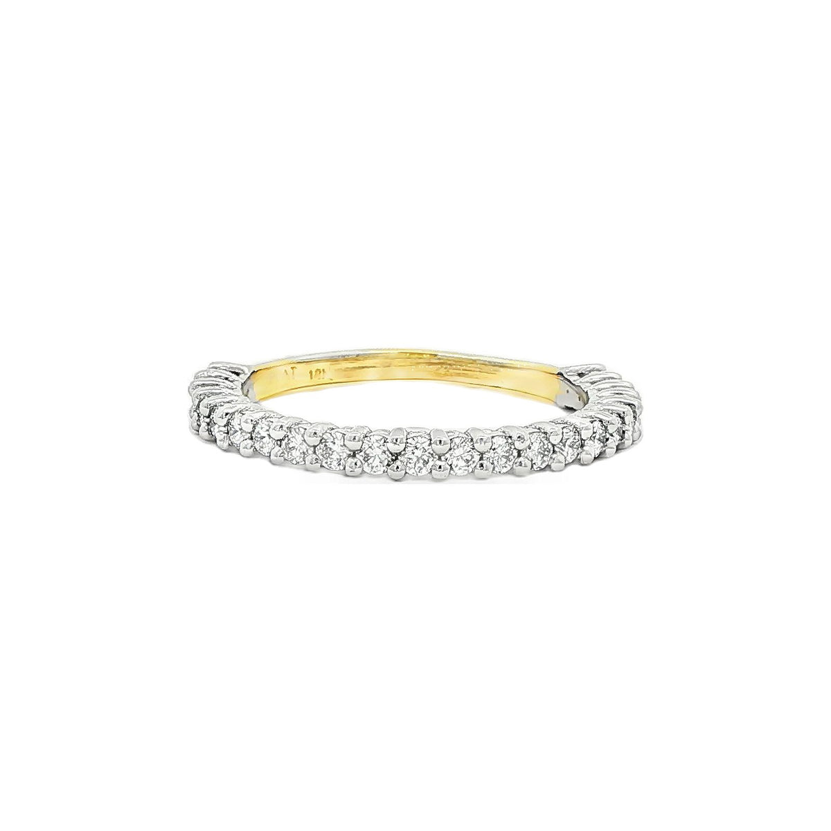 0.44 CT. Shared Prong Round Brilliant Diamond Band in Platinum and 18K Yellow Gold
