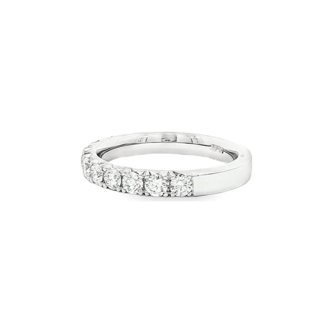 0.86 CT. Round Brilliant French Pavé Diamond Band in Platinum view 2
