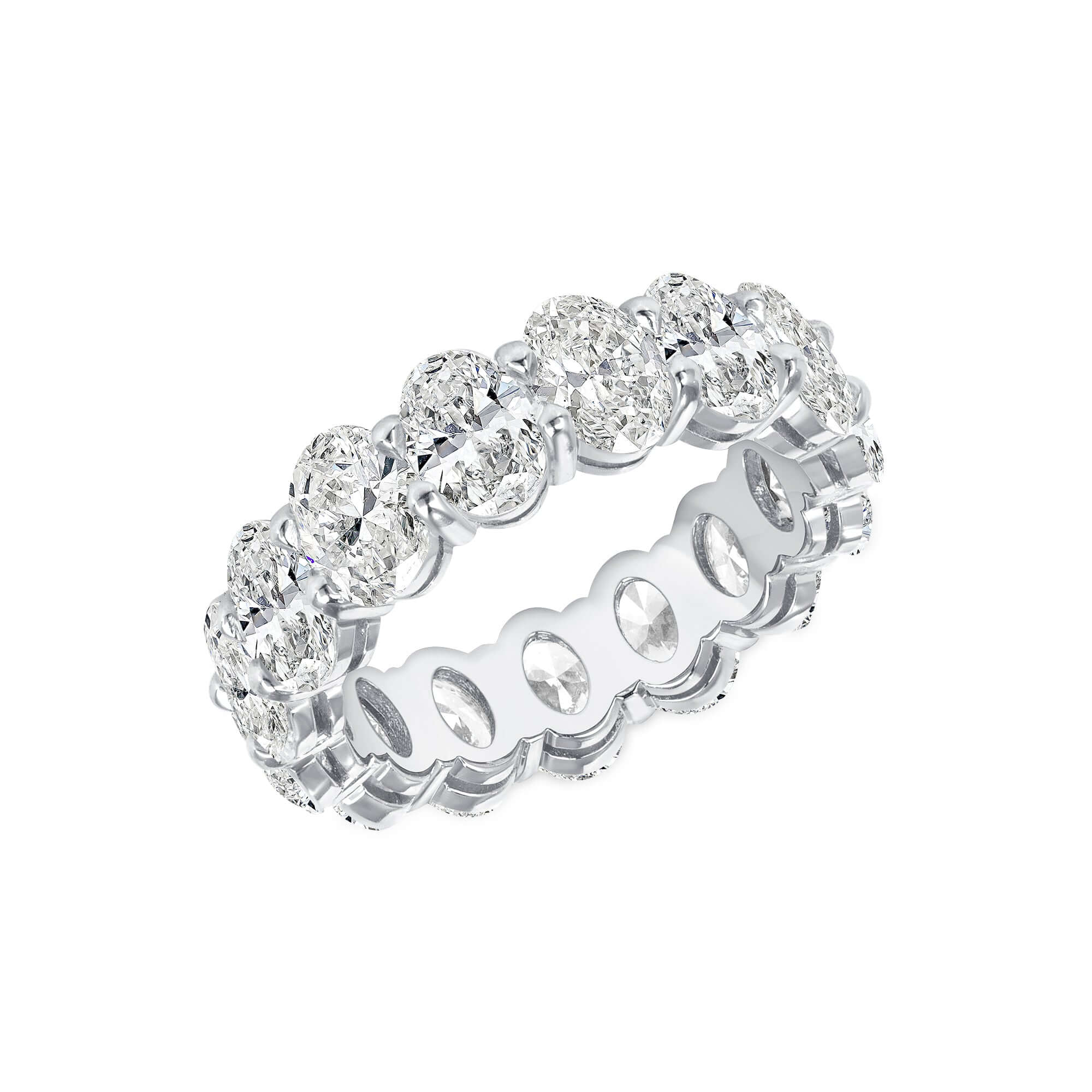 6.18 CT. Oval Cut Diamond Eternity Band in Platinum - Eternity Ring