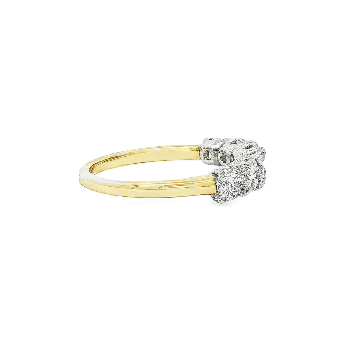 1.00 CT. Six Round Brilliant Diamond Band in 14K White Gold view 4