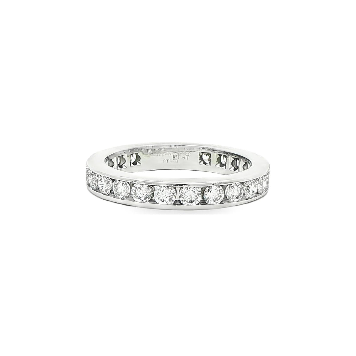 1.26 CT. Channel Set Round Brilliant Diamond Eternity Band in Platinum