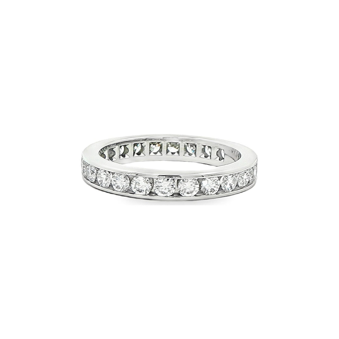 1.26 CT. Channel Set Round Brilliant Diamond Eternity Band in Platinum view 2