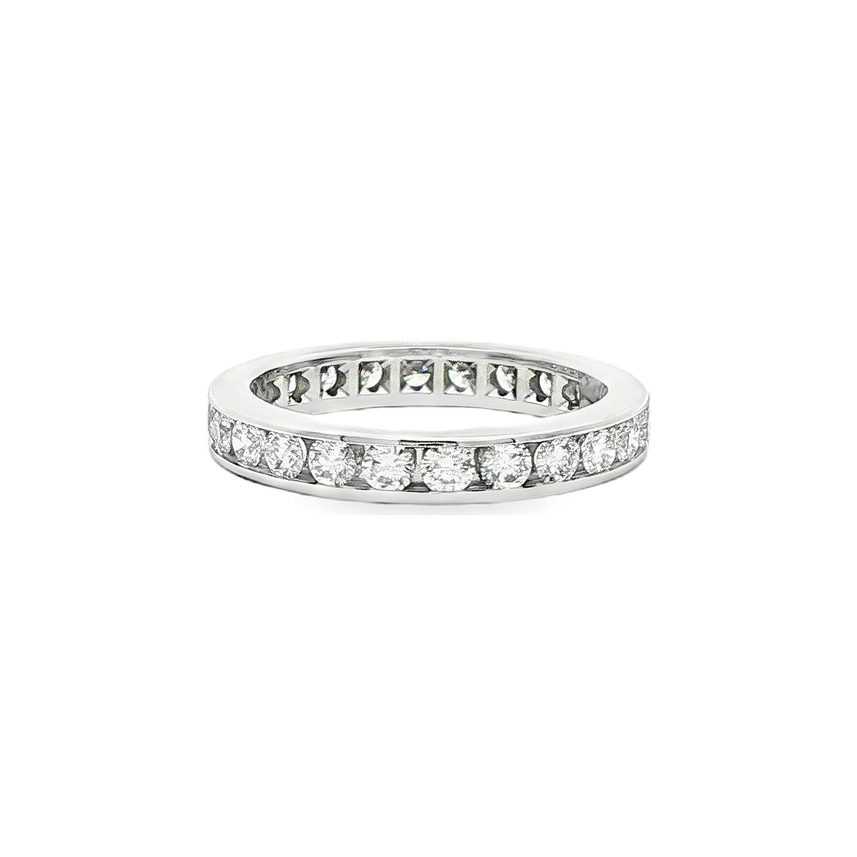 1.26 CT. Channel Set Round Brilliant Diamond Eternity Band in Platinum view 4