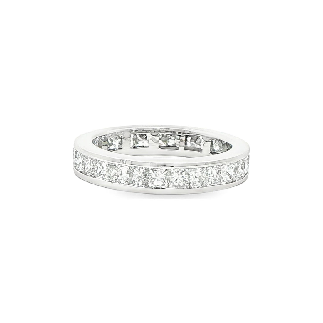1.55 CT. Channel Set Princess Cut Diamond Eternity Band in Platinum view 2