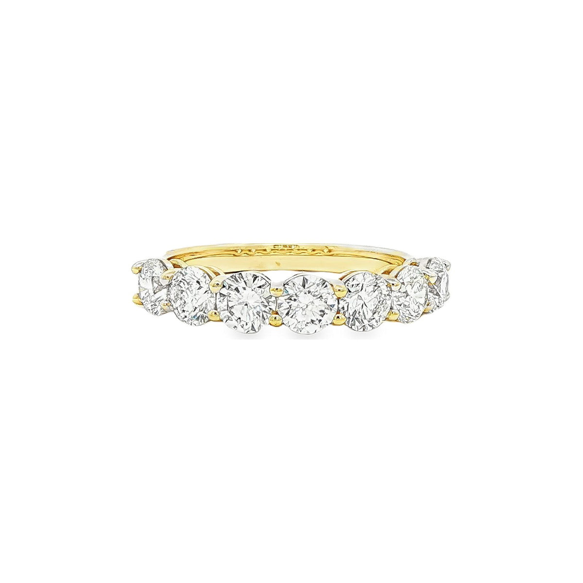 1.63 CT. Seven Round Brilliant Diamond Band in 14K Yellow Gold