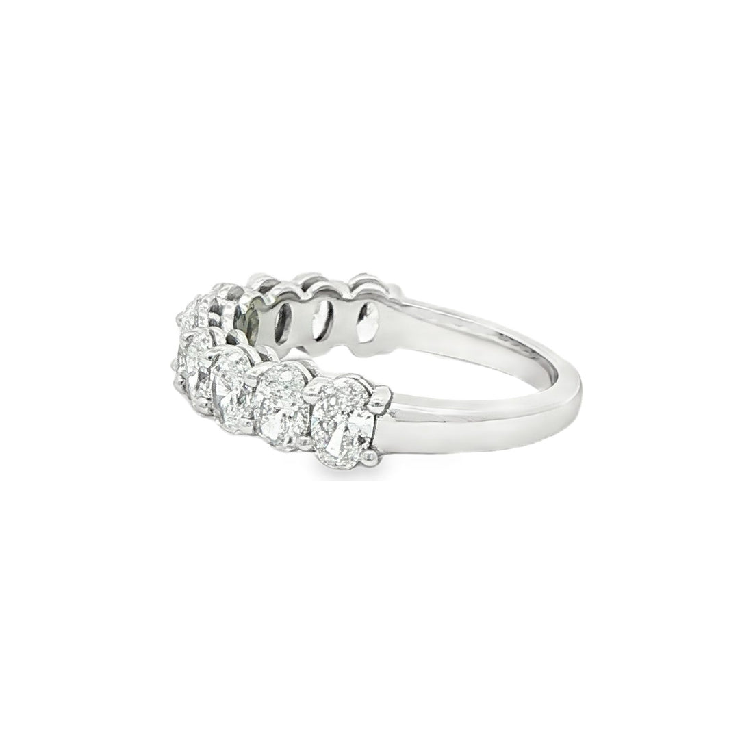 1.63 CT. Ten Oval Brilliant Diamond Half Eternity Band in Platinum view 2