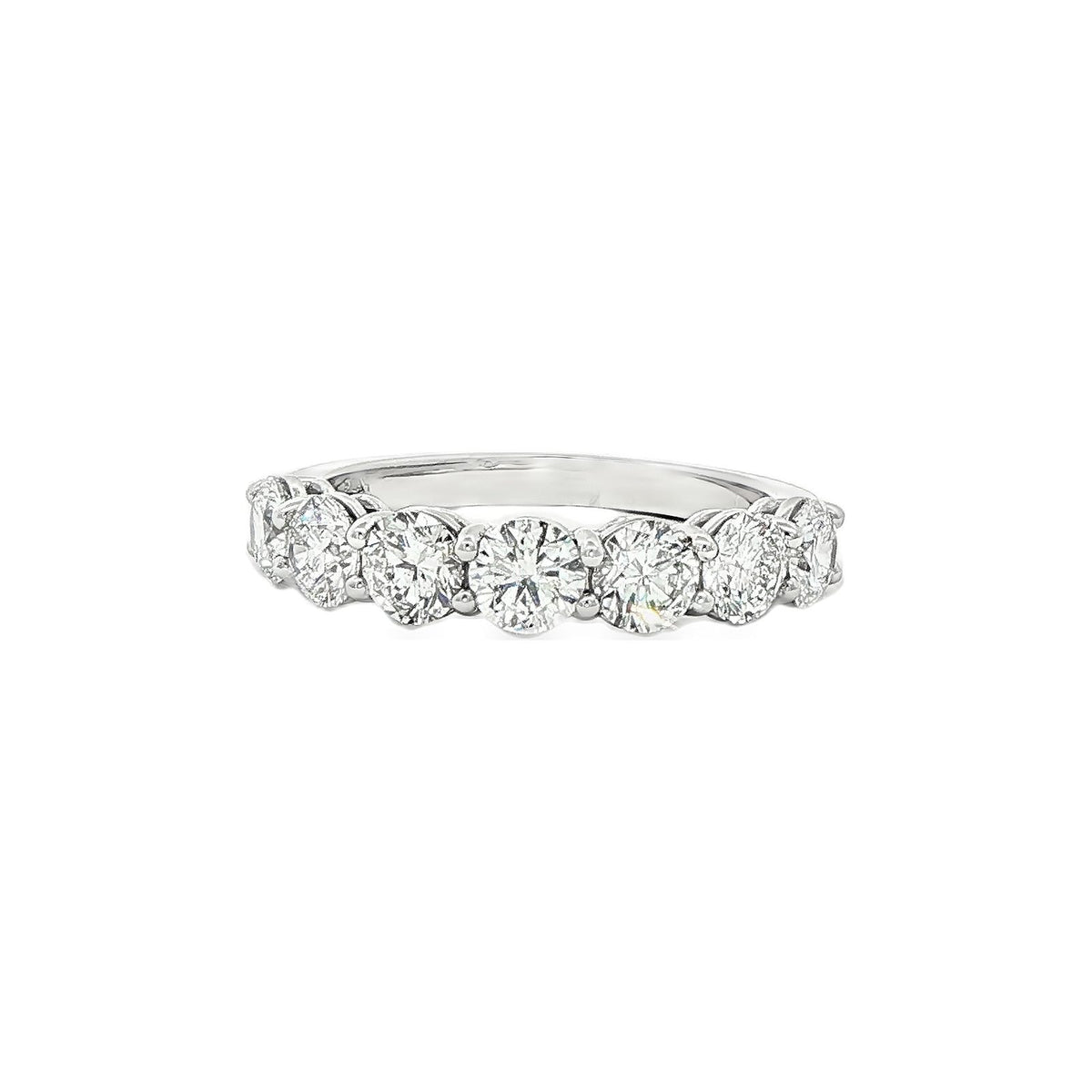 1.71 CT. Seven Round Brilliant Diamond Ring in Platinum