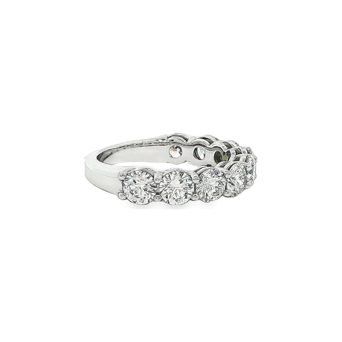 1.76 CT. Nine Round Brilliant Diamond Half Eternity Ring in Platinum view 4