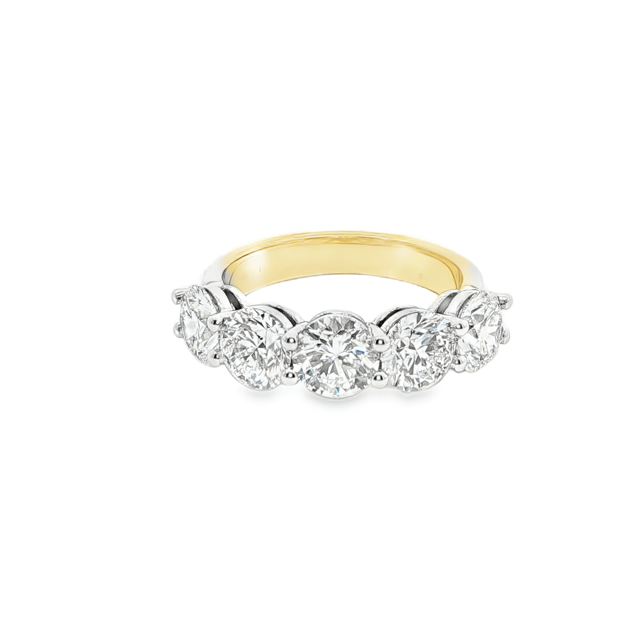 Five Round Brilliant Diamond with GIA Certified in 14K Gold - RING