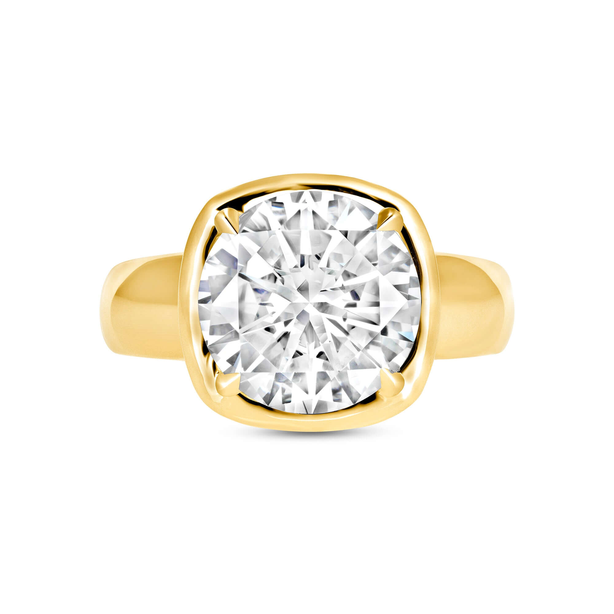 4.01 CT. Round Diamond Ring in 14K Yellow Gold - Engagement Rings