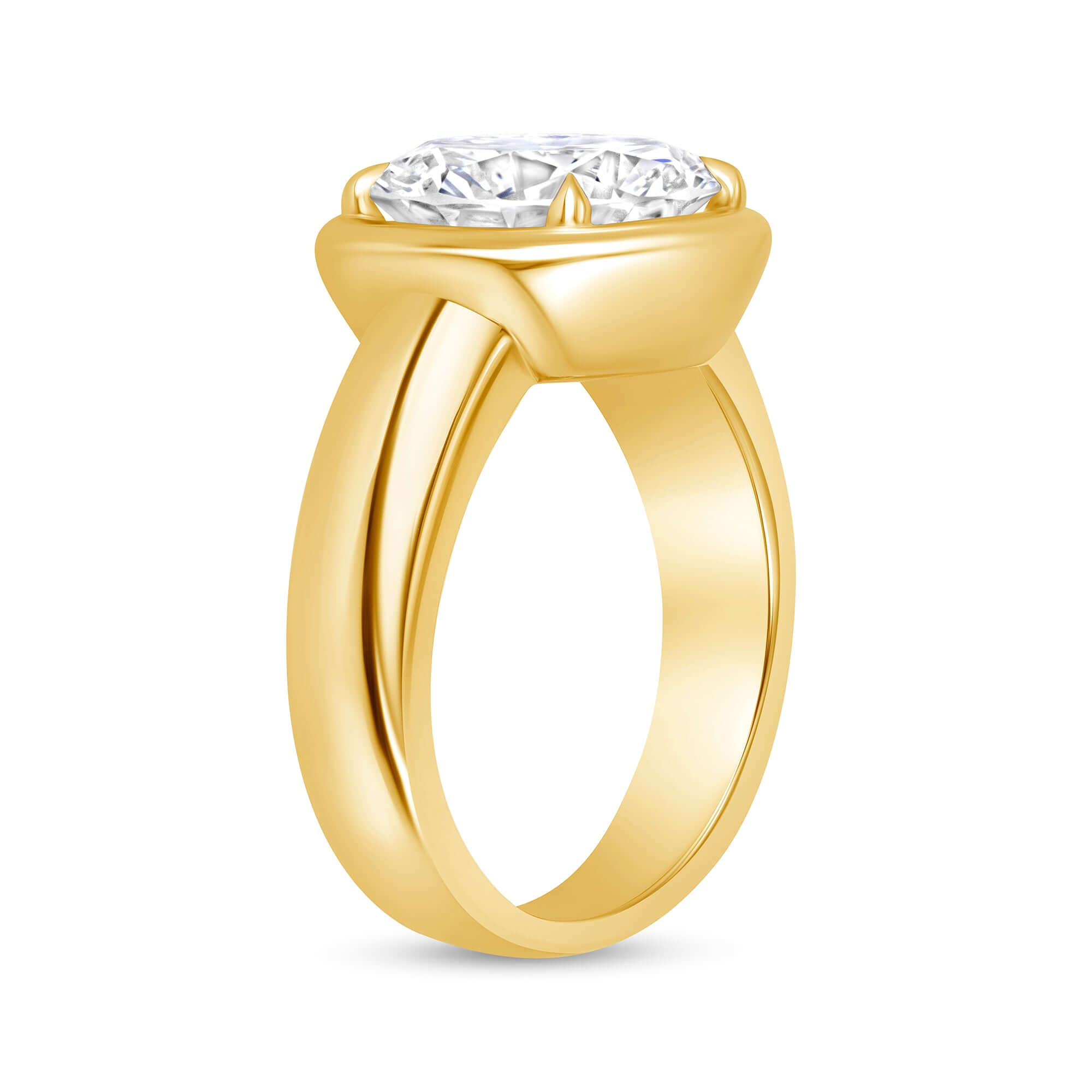 4.01 CT. Round Diamond Ring in 14K Yellow Gold - Engagement Rings