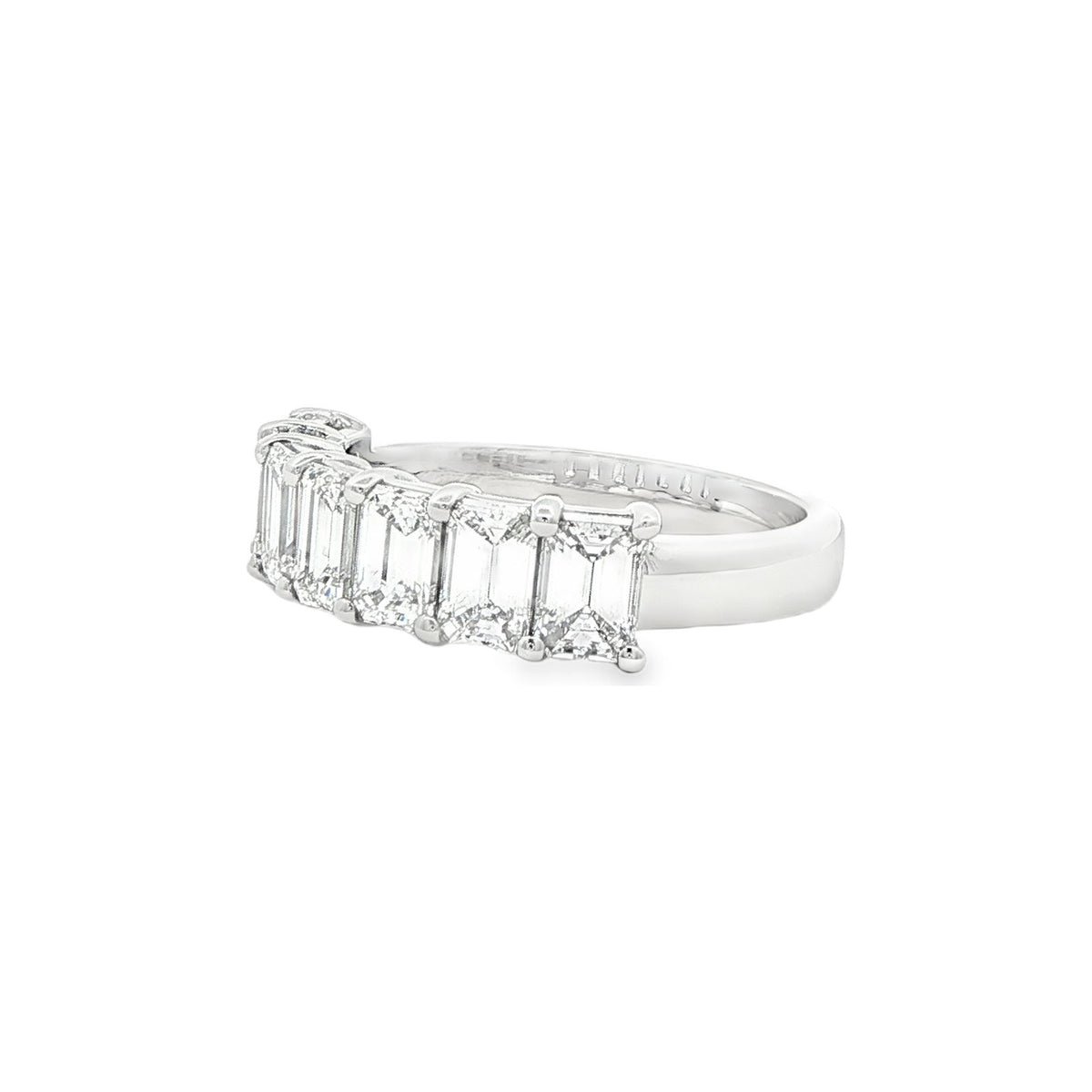 2.18 CT. Seven GIA Certified Emerald Cut Diamond Band in Platinum view 2