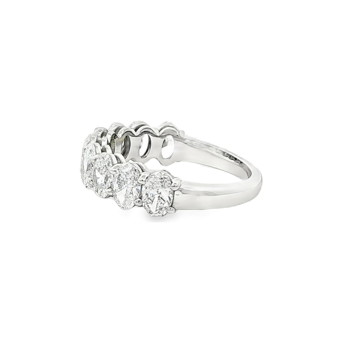 2.22 CT. Nine Oval Brilliant Diamond Half Eternity Band in Platinum view 2