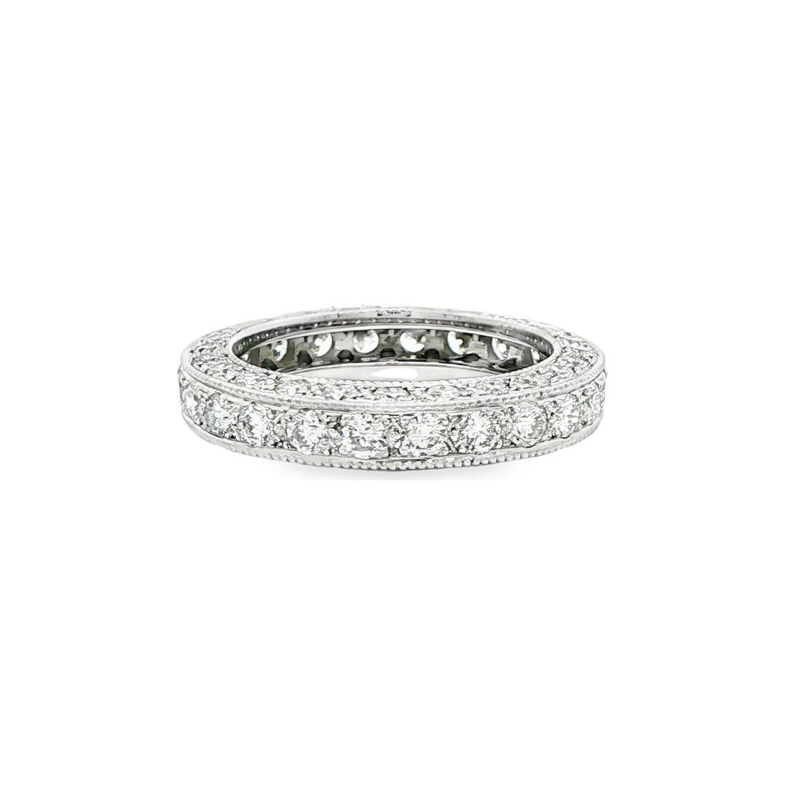 2.49 CT. Round Brilliant Pavé Diamond Eternity Band in Platinum view 2
