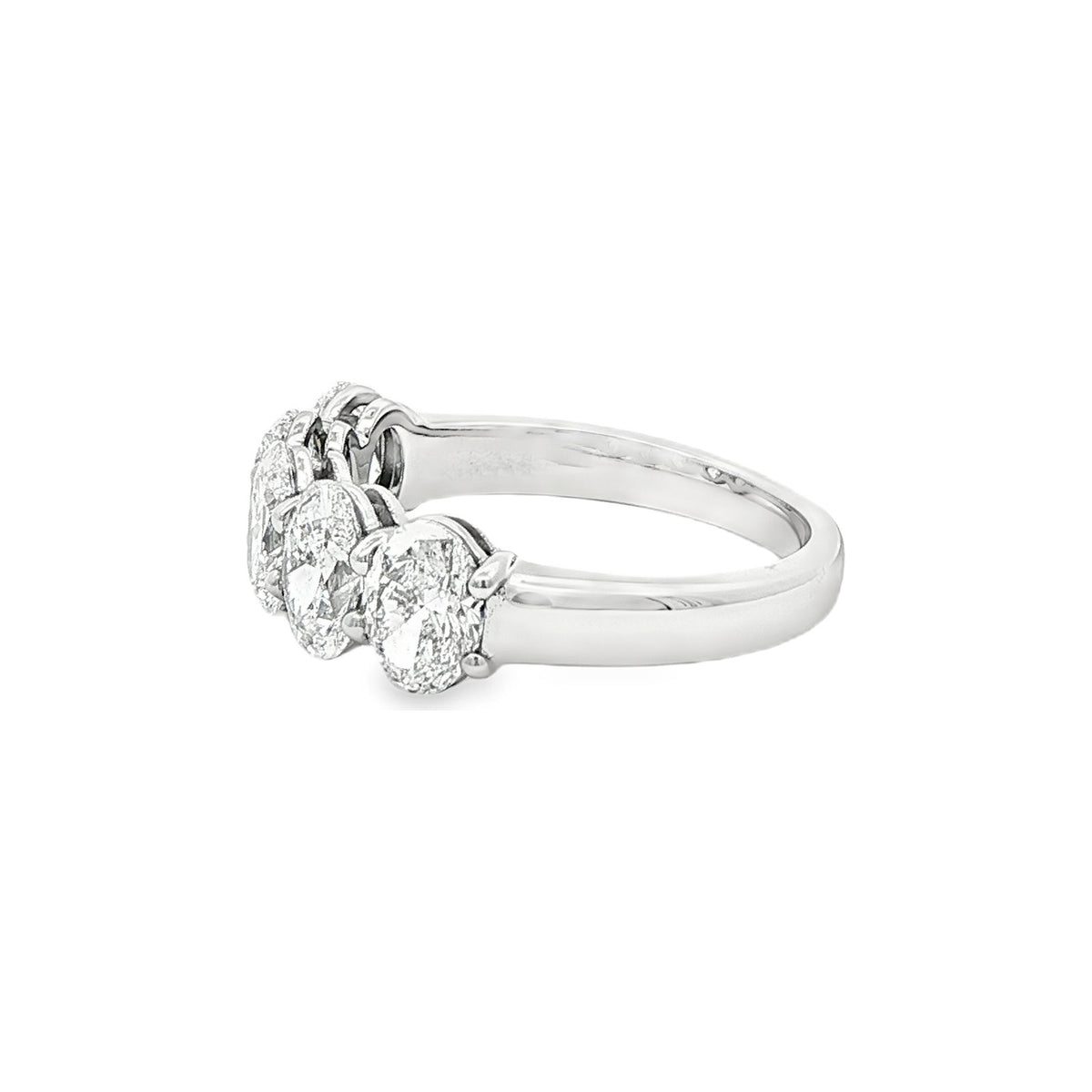 2.53 CT. Five GIA Certified Oval Cut Diamond Band in Platinum view 5