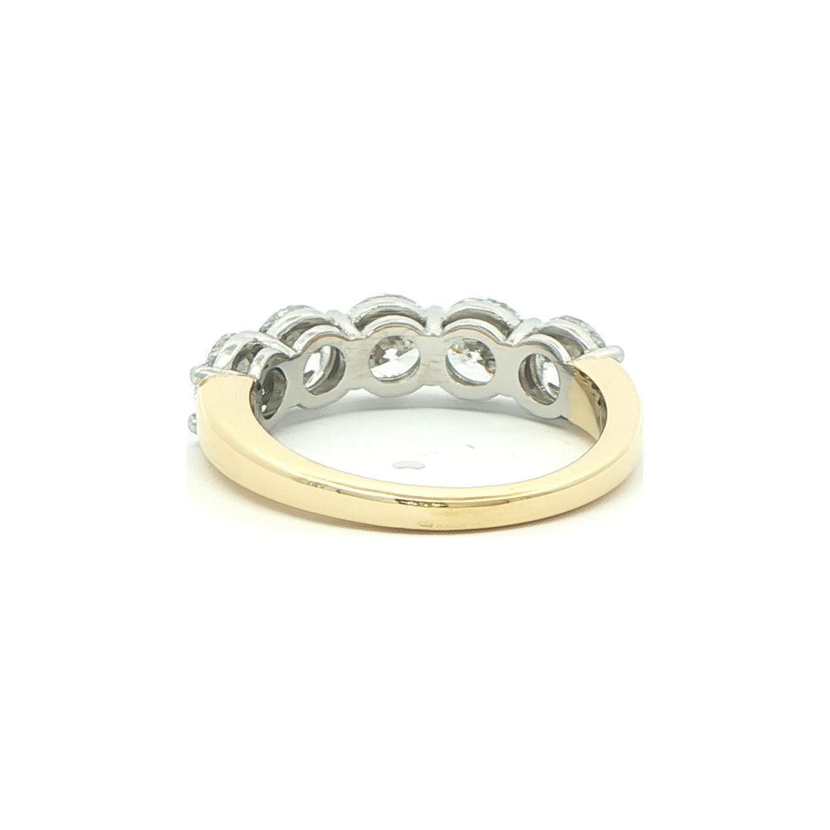 2.56 CT. Five Round Brilliant Diamond Band in Platinum and 18K Yellow Gold view 3