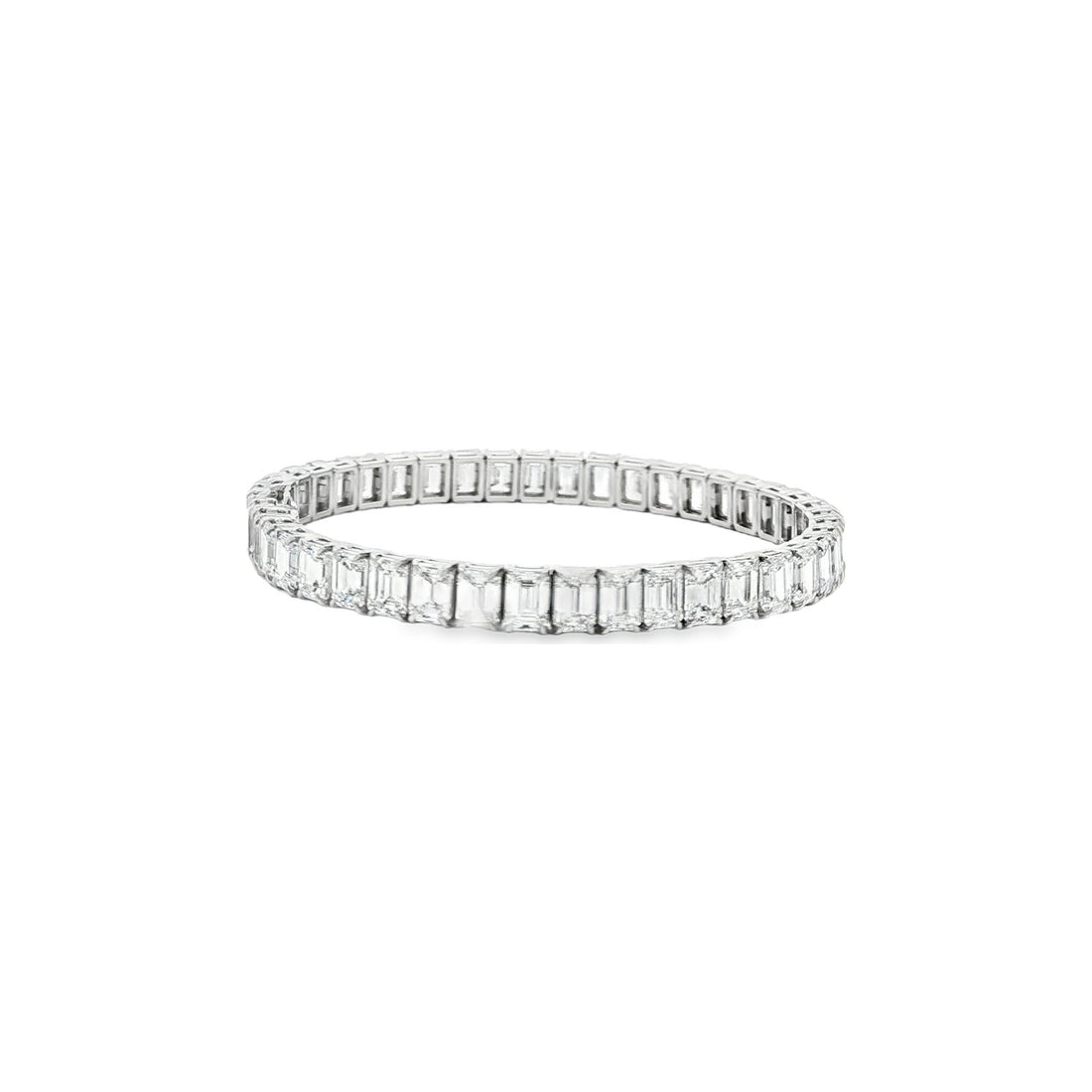 21.98 CT. GIA Certified Emerald Cut Diamond Tennis Bracelet in Platinum view 2