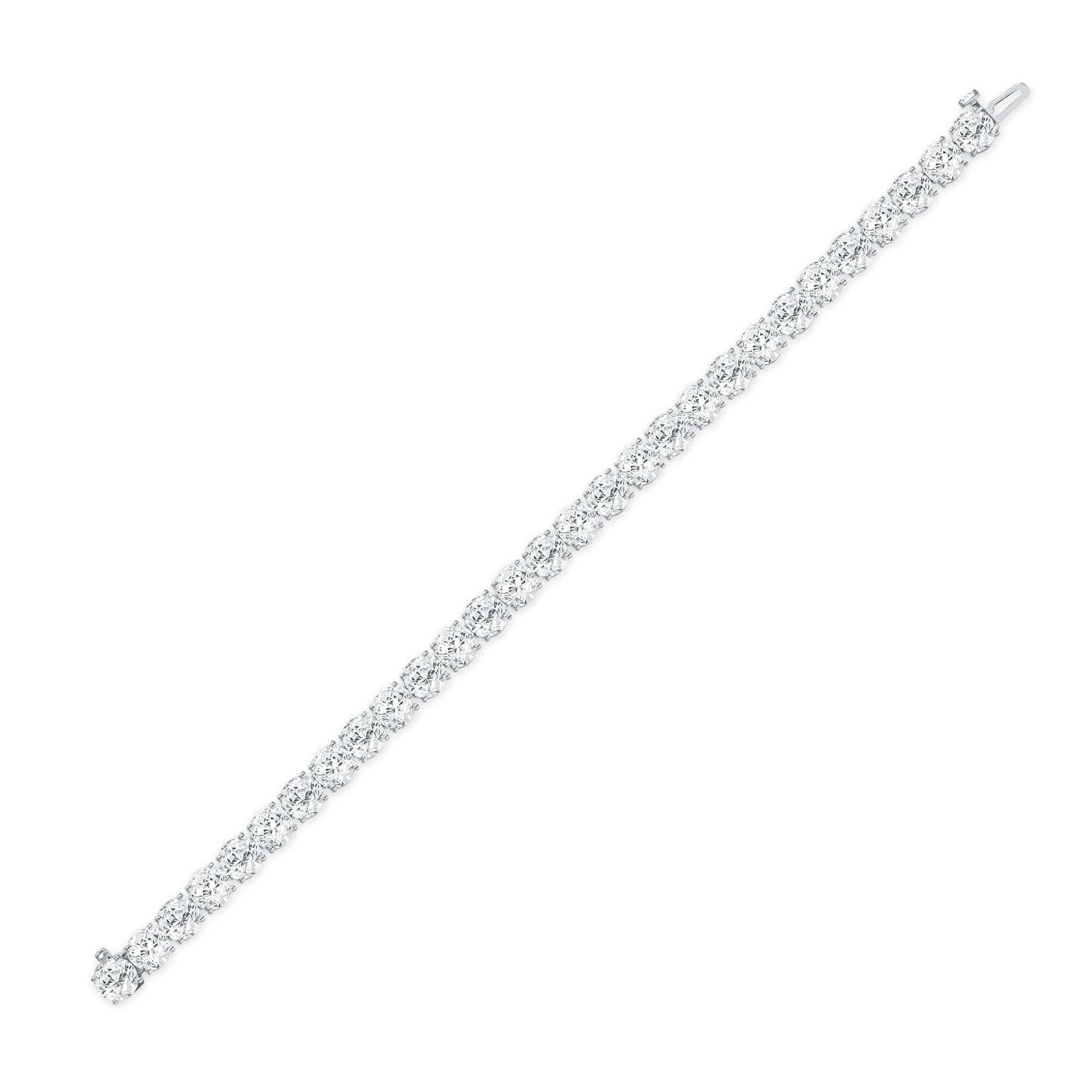 14.17 CT. Round Brilliant Diamond Tennis Bracelet in 14K White Gold - Tennis Bracelet