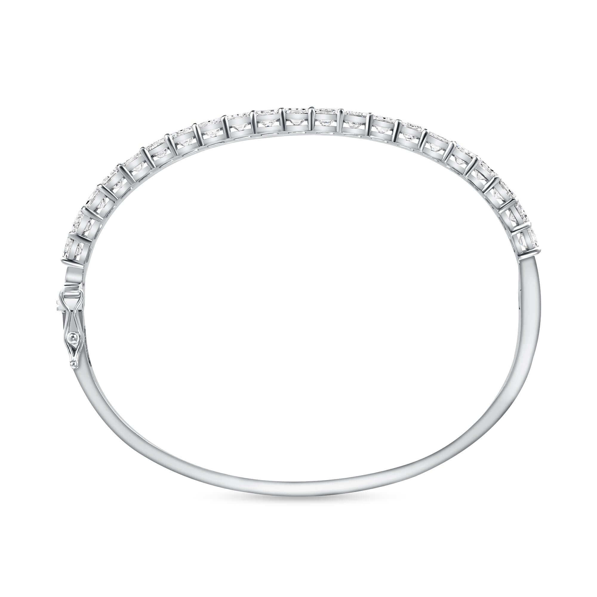 8.48 CT. Emerald Cut Diamond Bangle in 14K White Gold - BANGLE