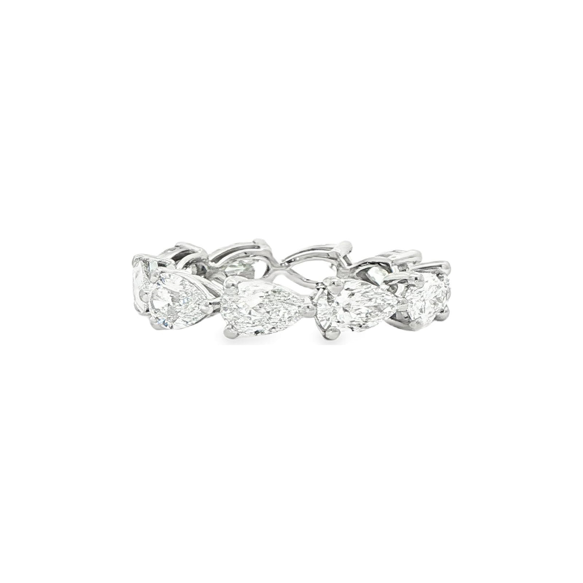 3.09 CT. GIA Certified Pear Shape Diamond Eternity Ring in Platinum view 4