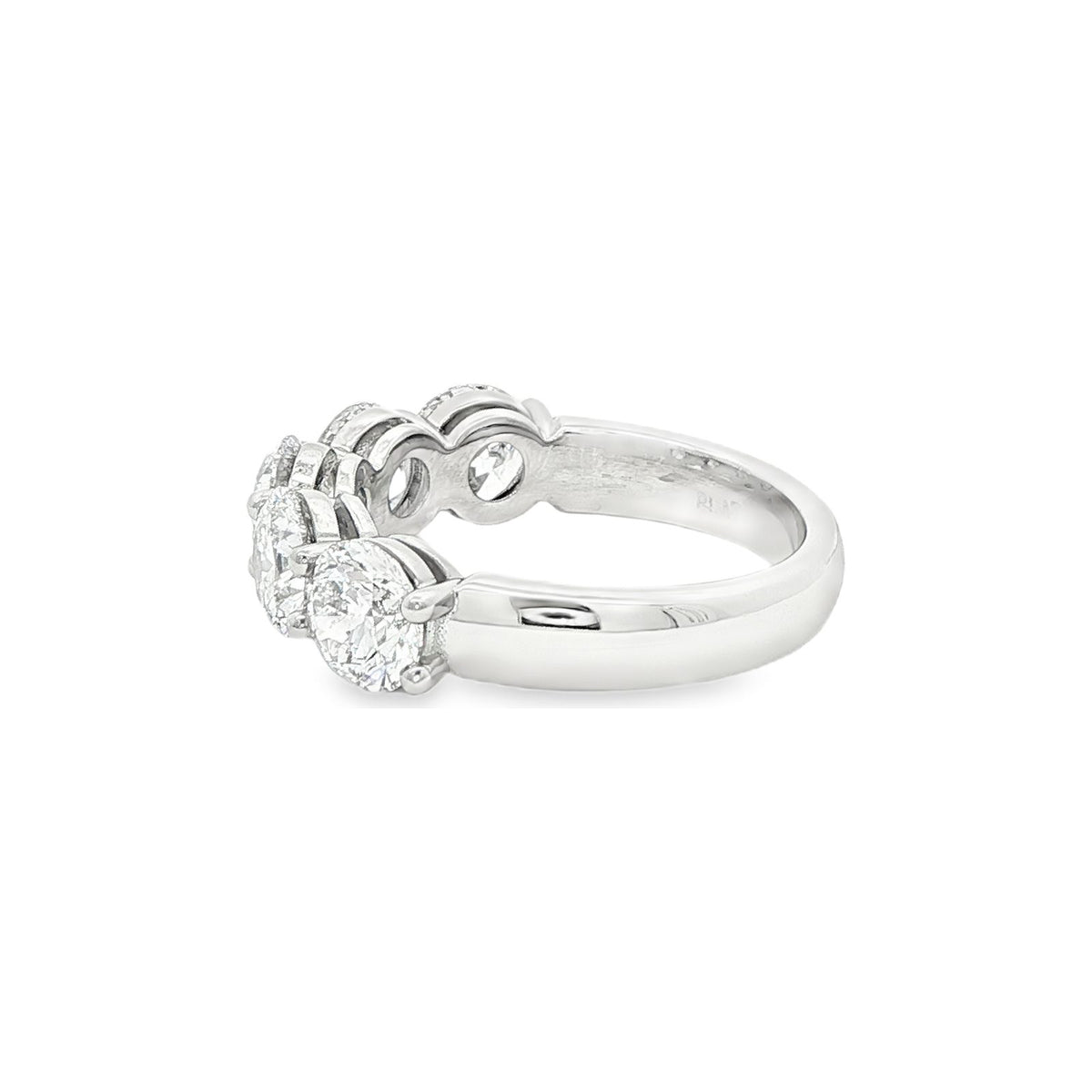 3.54 CT. Five GIA Certified Round Brilliant Diamond Band in Platinum view 5