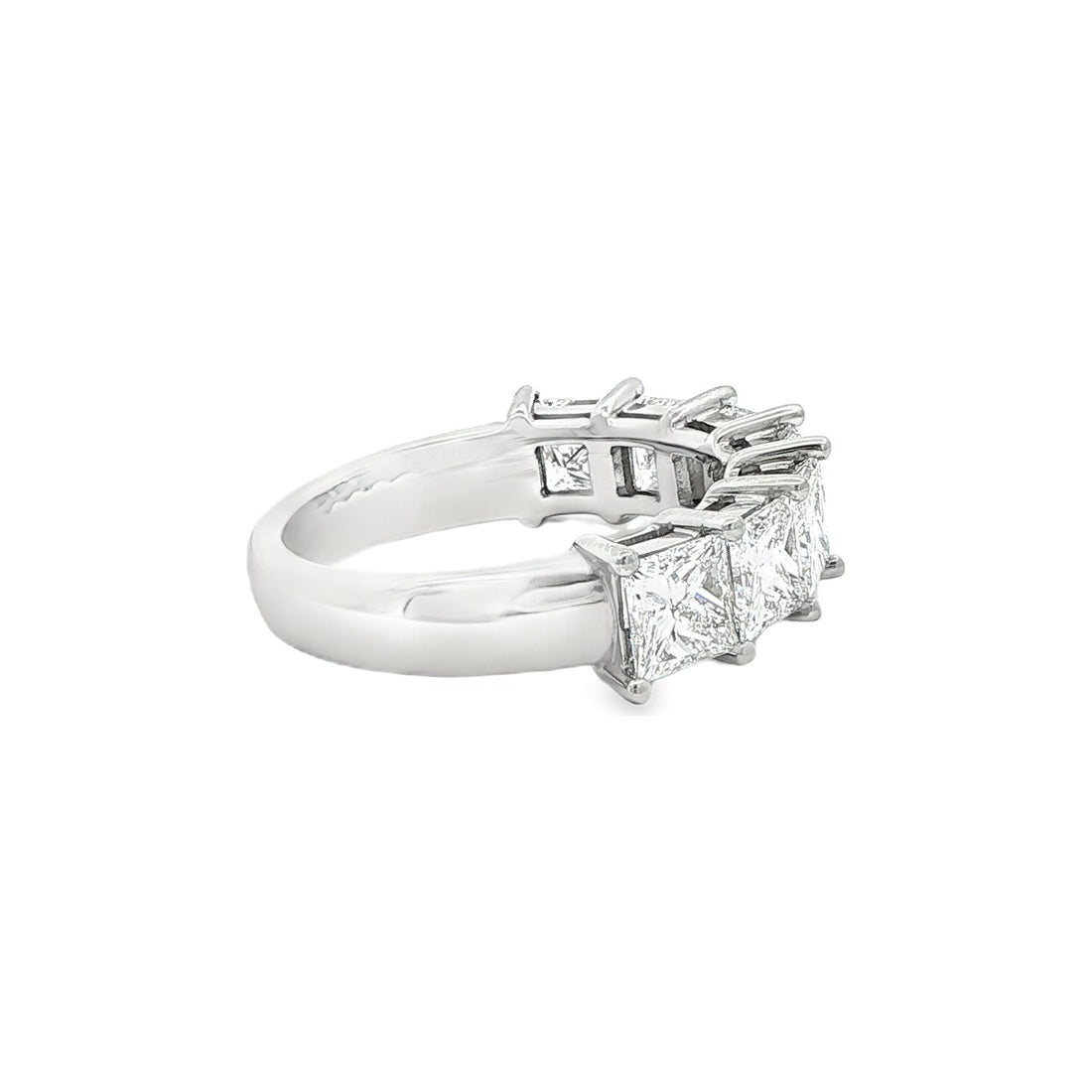 3.55 CT. GIA Certified Princess Cut Diamond Half Eternity Band in Platinum view 2