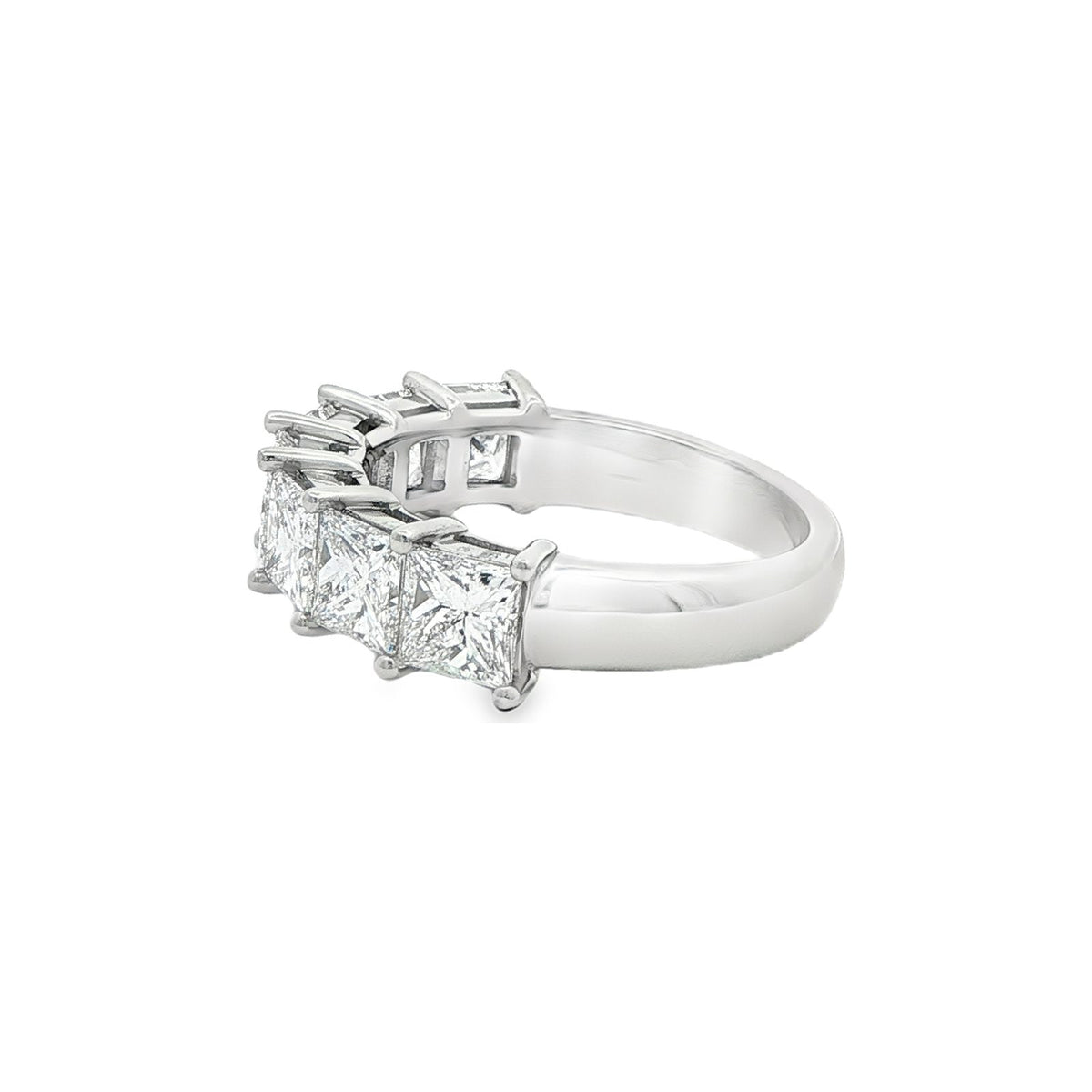 3.55 CT. GIA Certified Princess Cut Diamond Half Eternity Band in Platinum view 6
