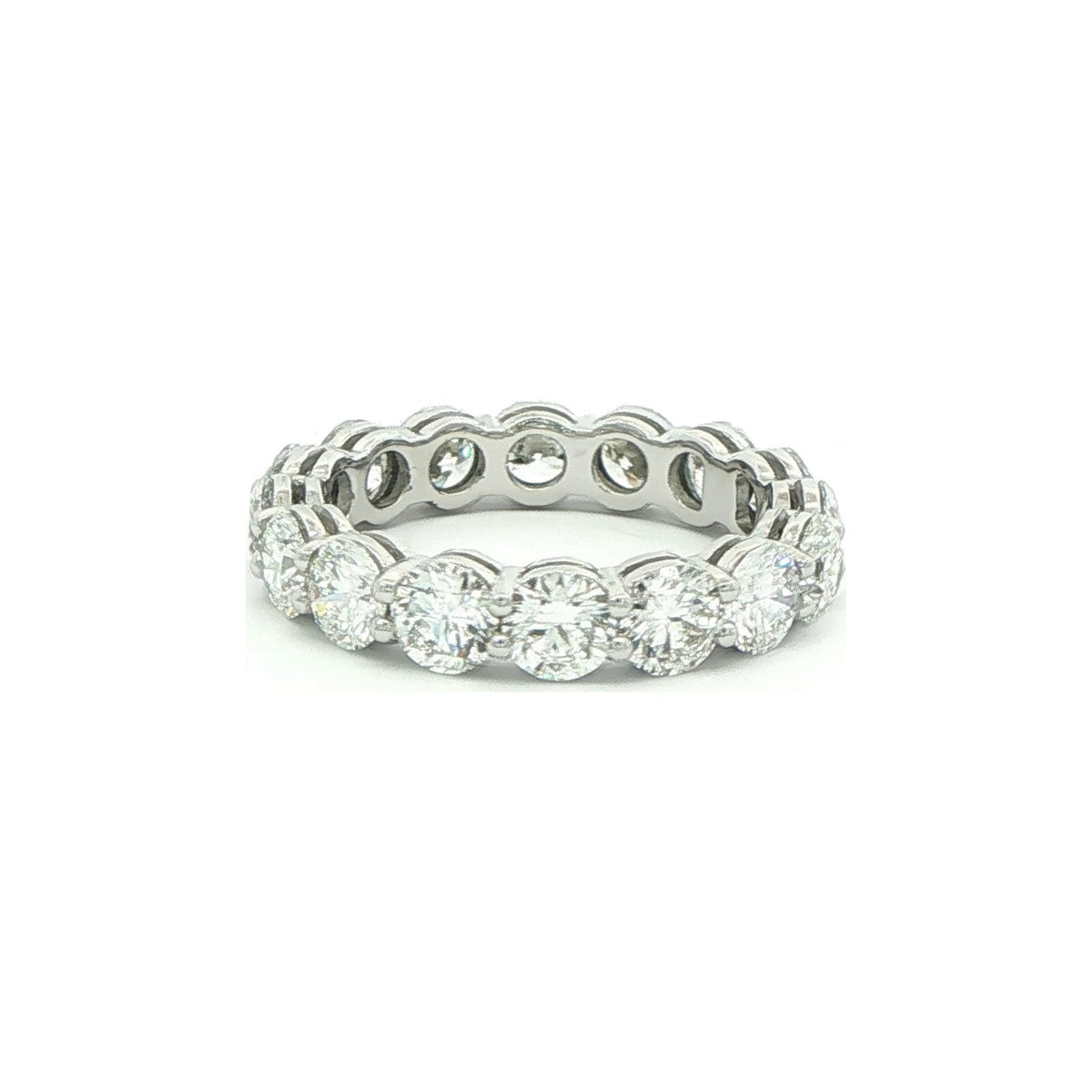 3.82 CT. Round Brilliant Diamond Eternity Band in Platinum view 4