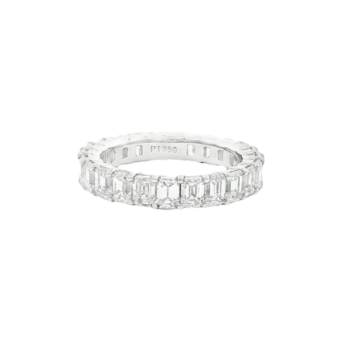 3.96 CT. Emerald Cut Diamond Eternity Band in Platinum view 2