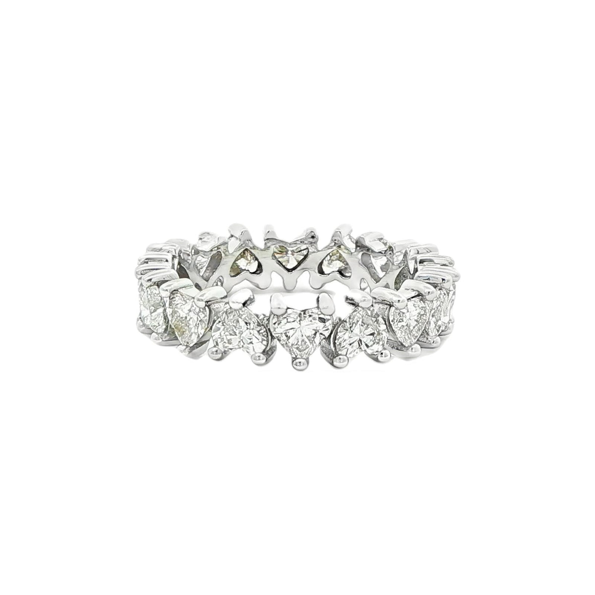 4.02 CT. Heart Shape Brilliant Diamond Eternity Band in Platinum