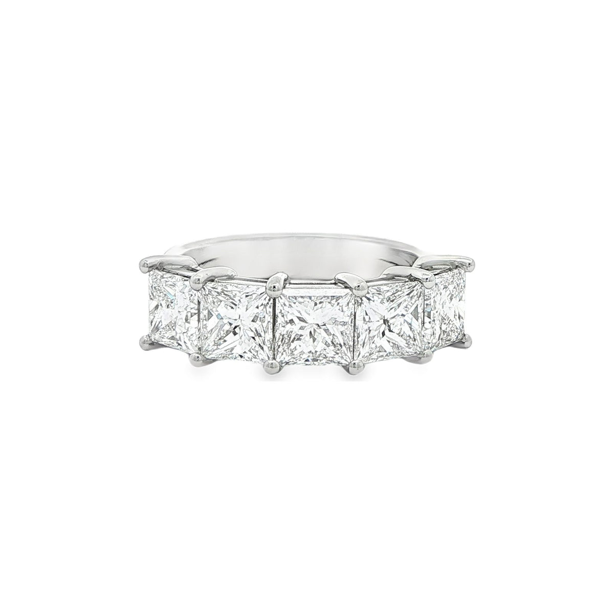4.04 CT. Five GIA Certified Princess Cut Diamond Band in Platinum