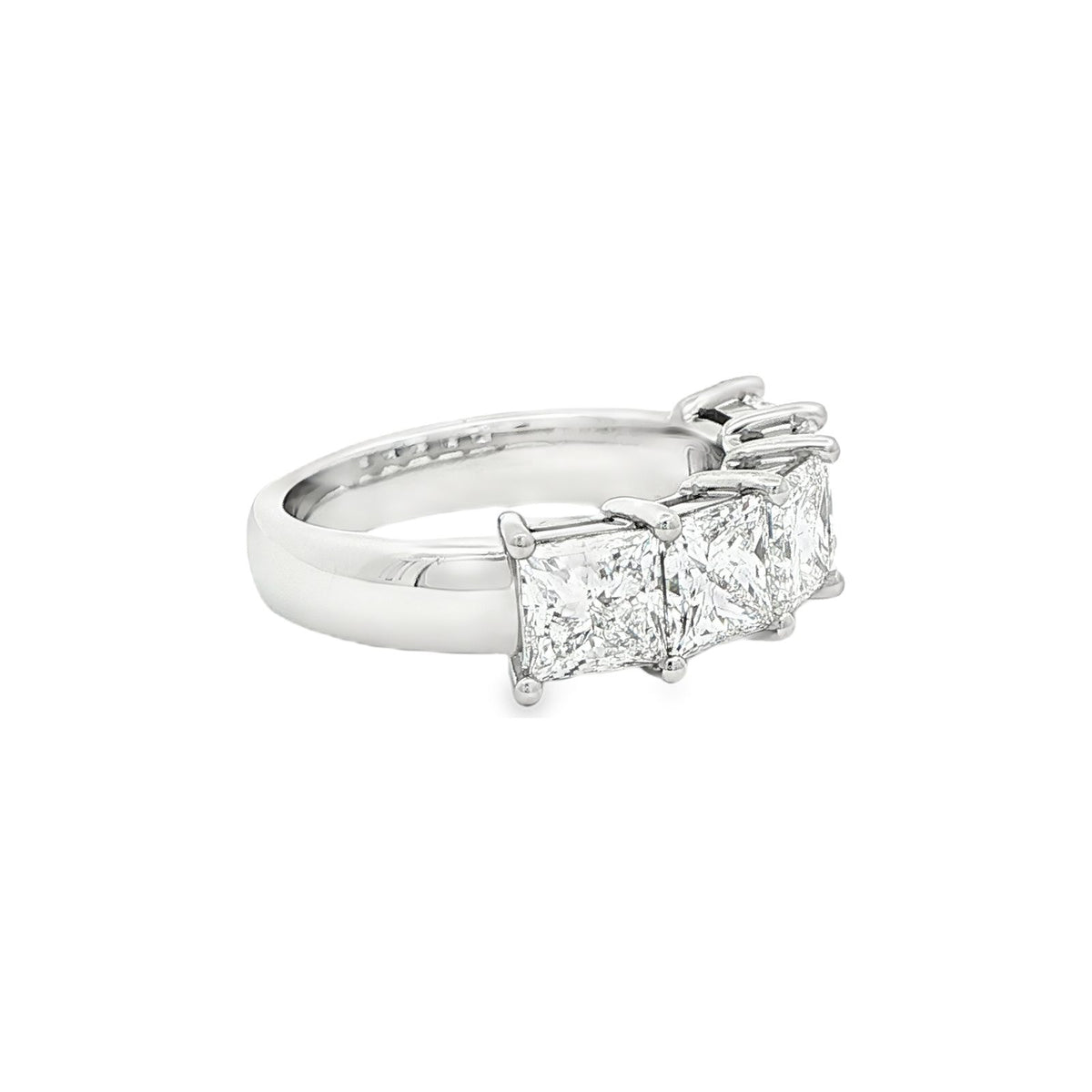4.04 CT. Five GIA Certified Princess Cut Diamond Band in Platinum view 3
