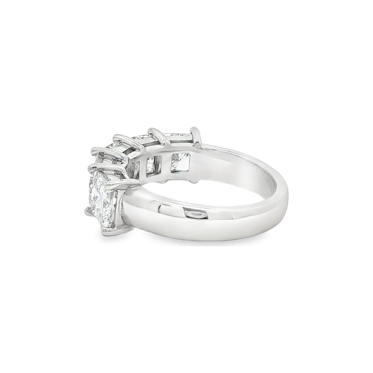 4.04 CT. Five GIA Certified Princess Cut Diamond Band in Platinum view 5