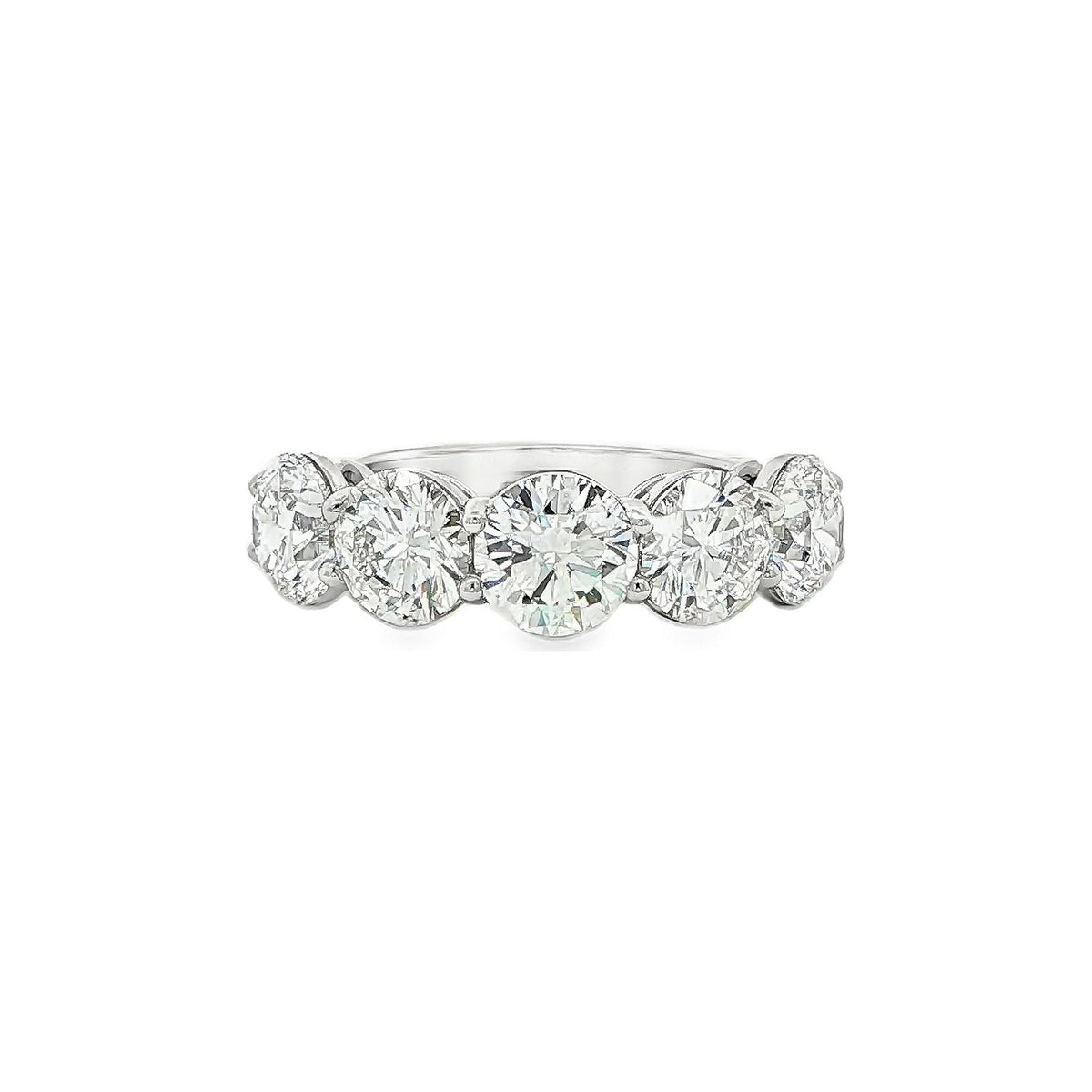 4.32 CT. Five Round Brilliant Diamond Ring in Platinum view 4