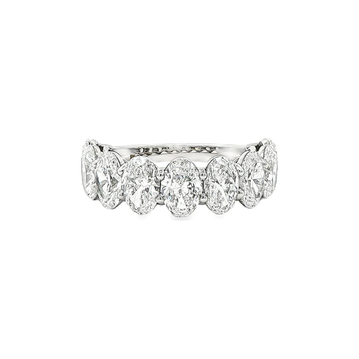 4.51 CT. Nine GIA Certified Oval Brilliant Diamond Half Eternity Ring in Platinum
