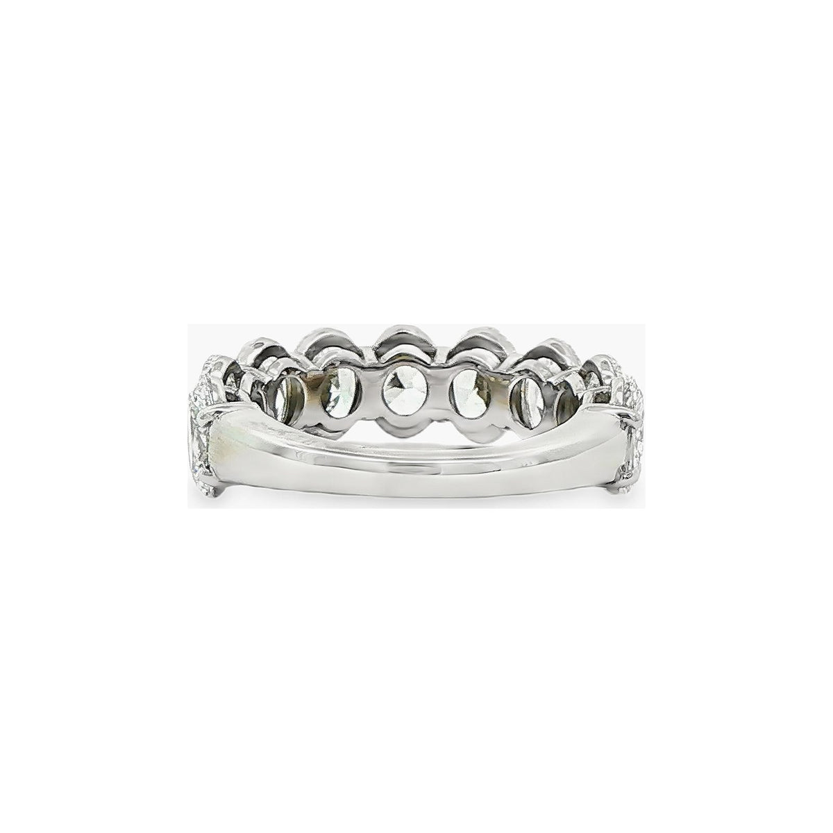 4.51 CT. Nine GIA Certified Oval Brilliant Diamond Half Eternity Ring in Platinum view 3