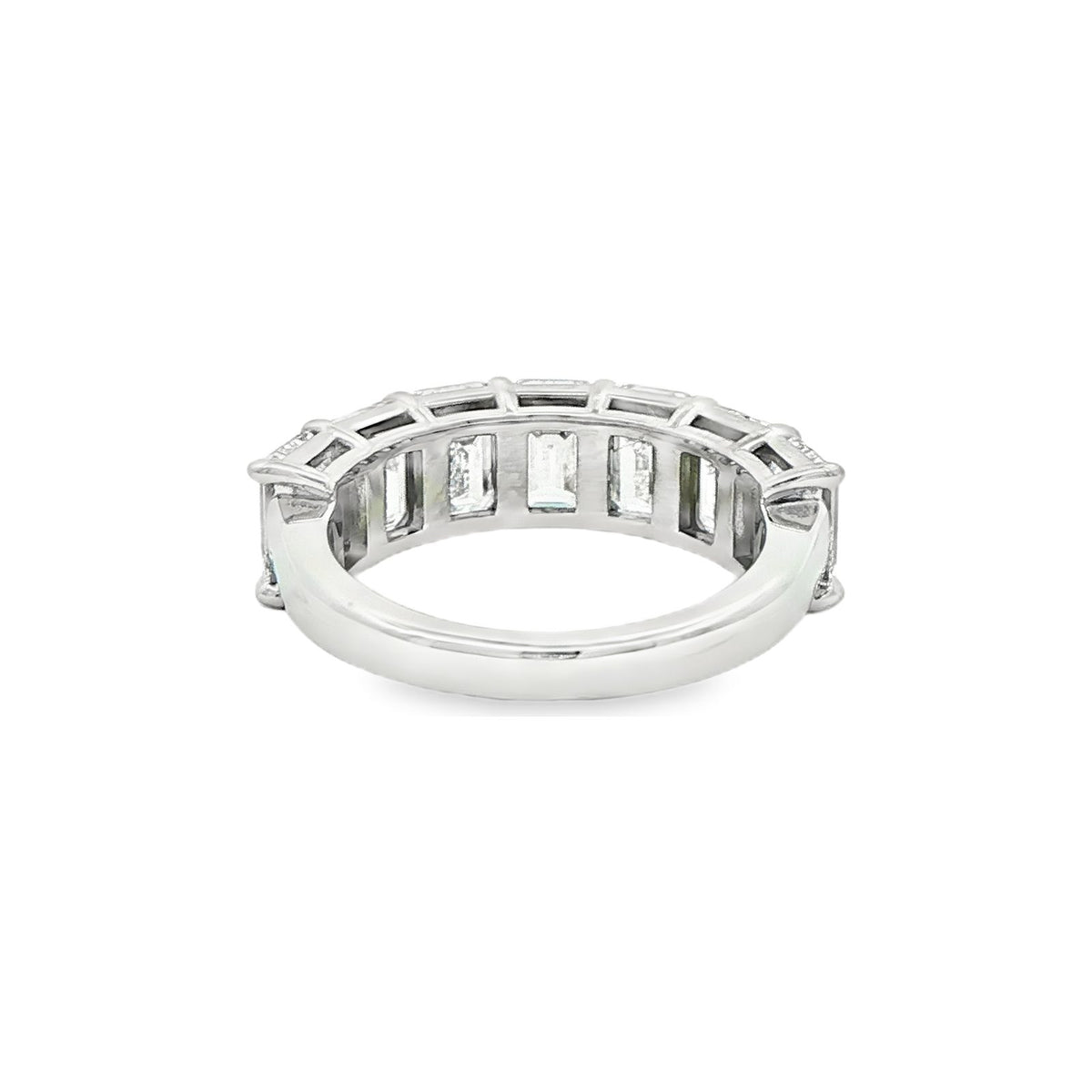 4.92 CT. Seven GIA Certified Emerald Cut Diamond Half Eternity Ring in Platinum view 3