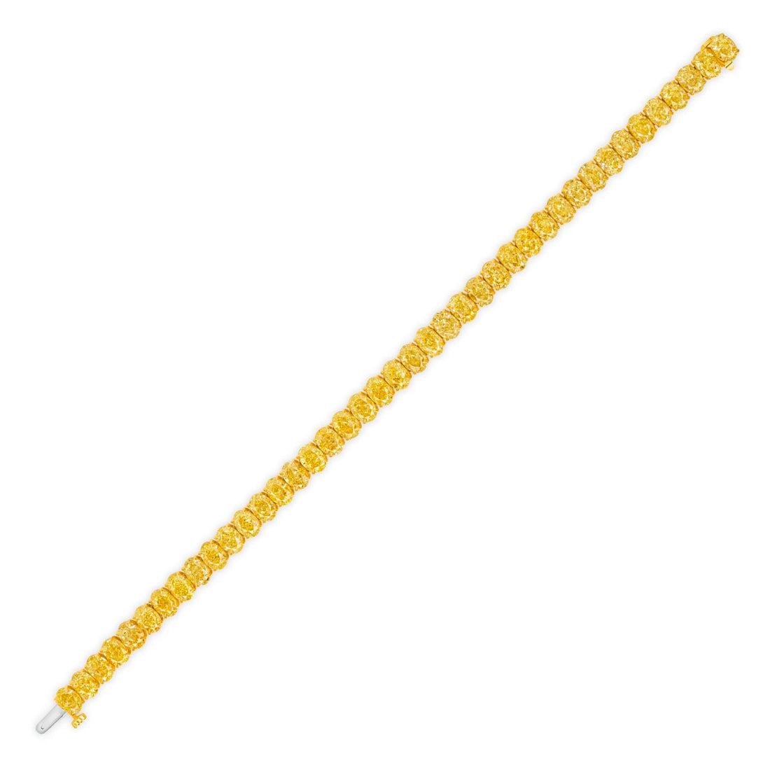 23.08 CT. Oval Cut Fancy Yellow Diamond Tennis Bracelet - Tennis Bracelet