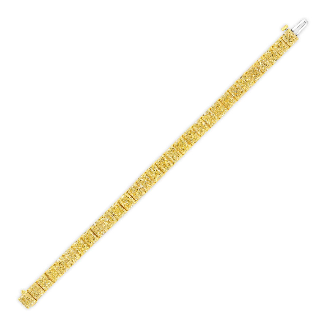 33.52 CT. Radiant Cut Fancy Yellow Diamond Tennis Bracelet in 18K Yellow Gold - Tennis Bracelet