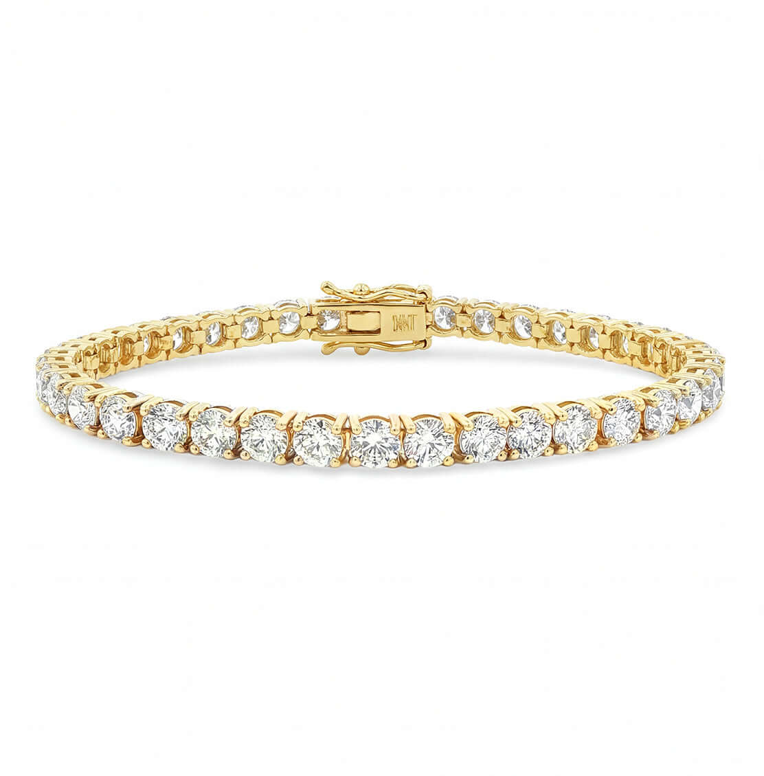 10.01 CT. Round Brilliant Diamond Tennis Bracelet in 14K Yellow Gold - BRACELET