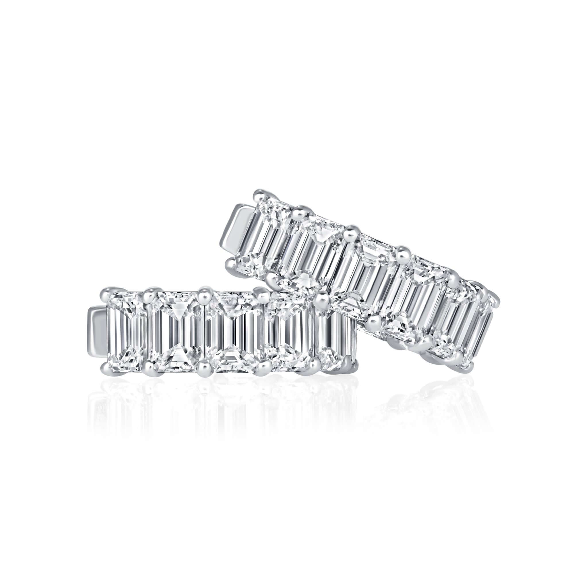 6.55 CT. Emerald Cut Inside Out Hoop Earrings - Hoop Earring