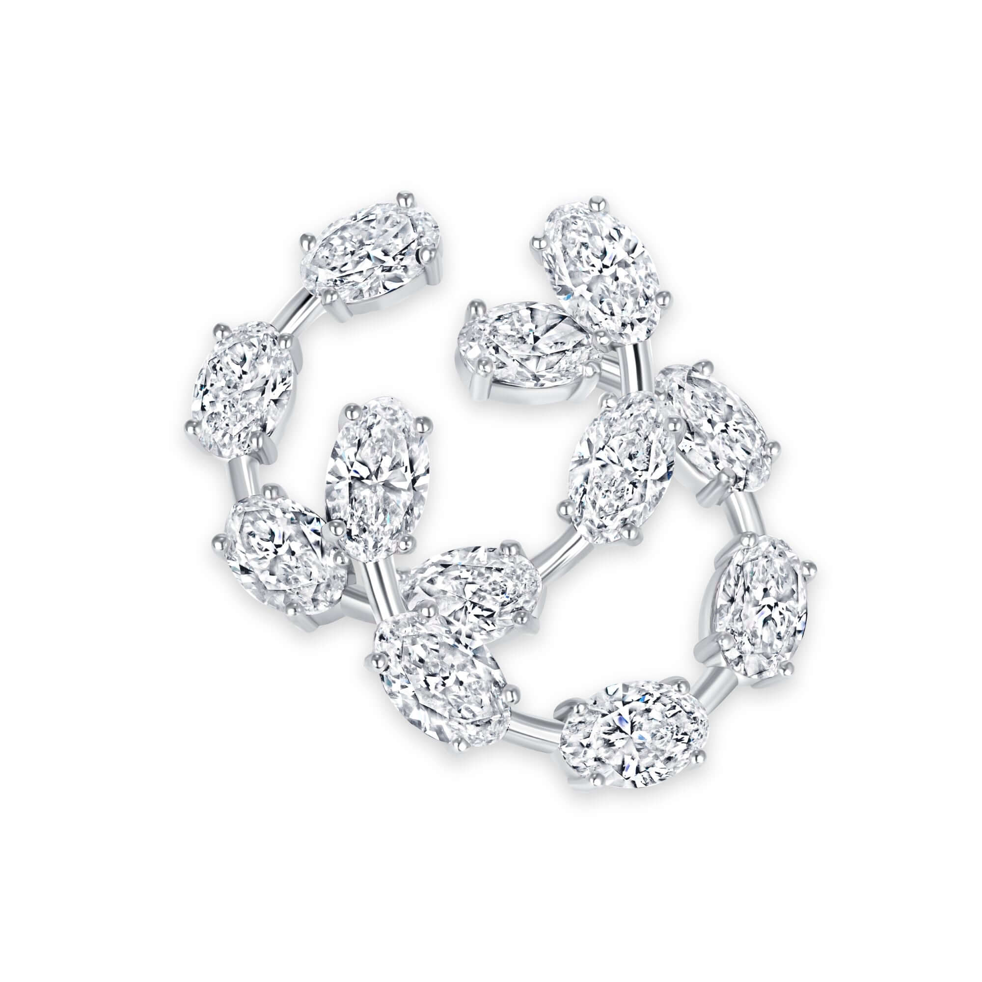 6.19 CT. Oval Cut Diamond Front Facing Hoop Earrings - Hoop Earring