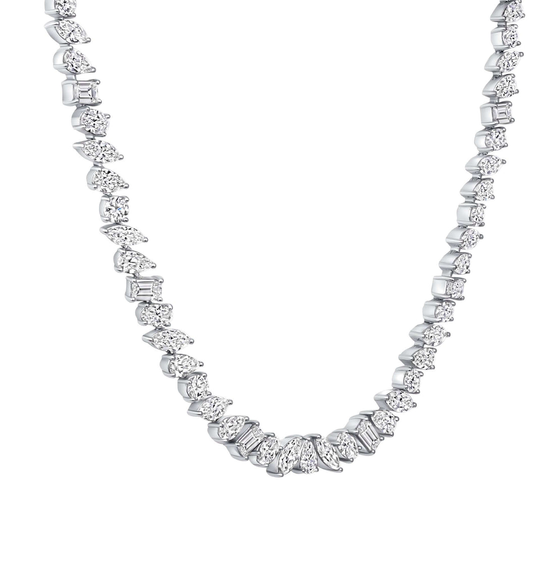 20.20 CT. Multi-Shape Diamond Tennis Necklace - Tennis Necklace