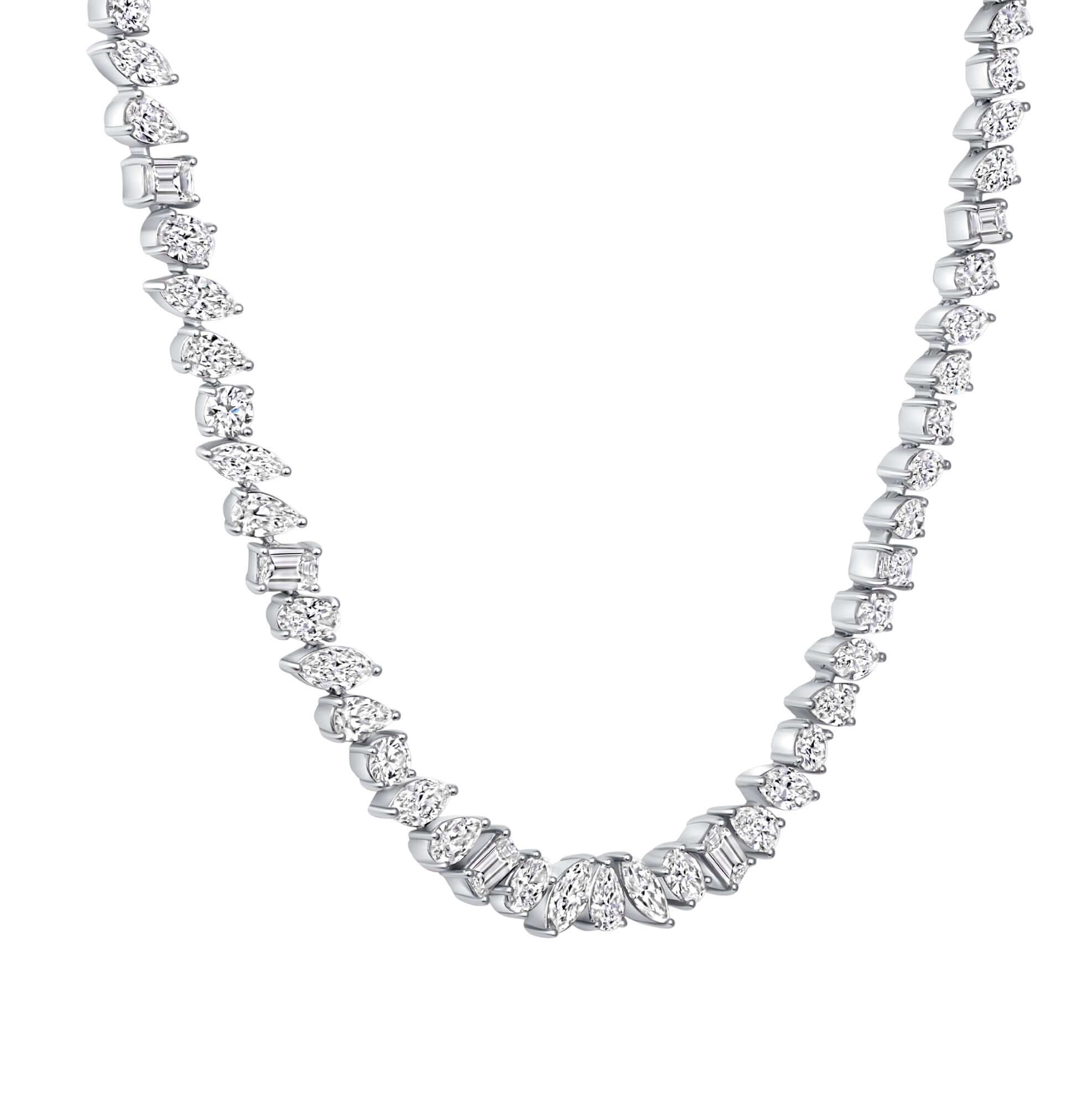 20.20 CT. Multi-Shape Diamond Tennis Necklace - Tennis Necklace