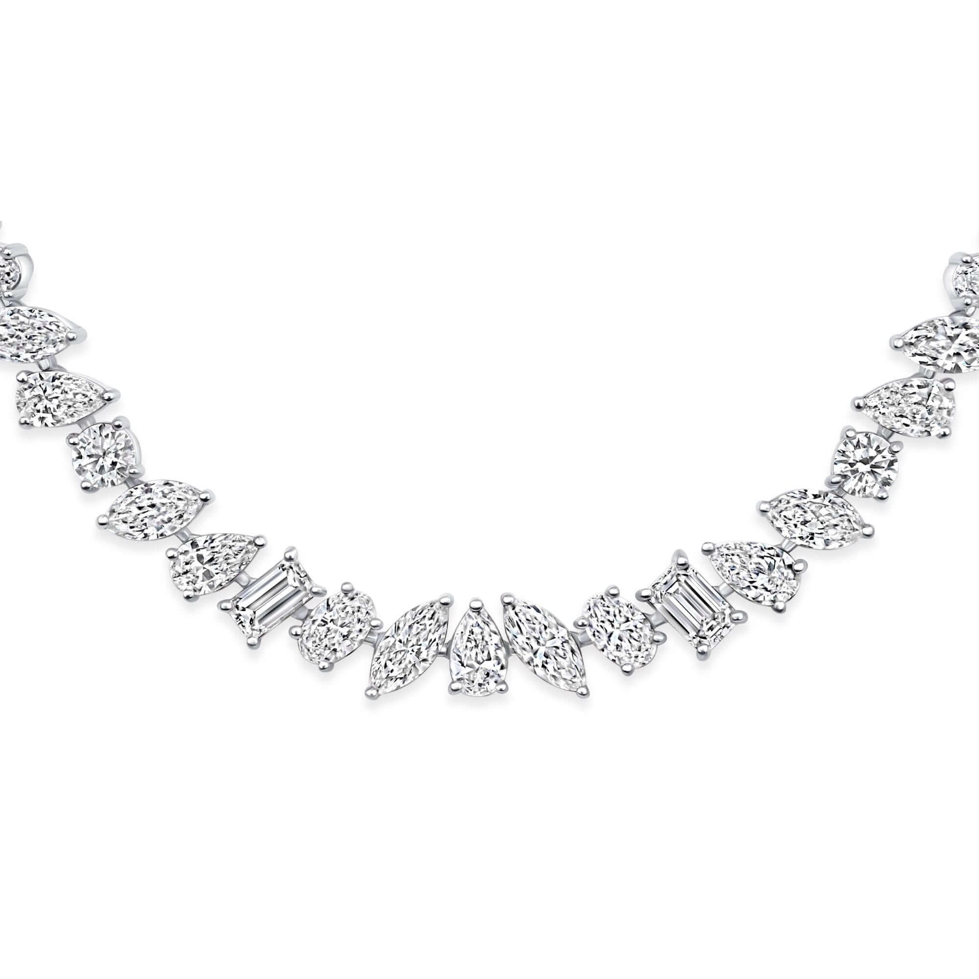 20.20 CT. Multi-Shape Diamond Tennis Necklace - Tennis Necklace