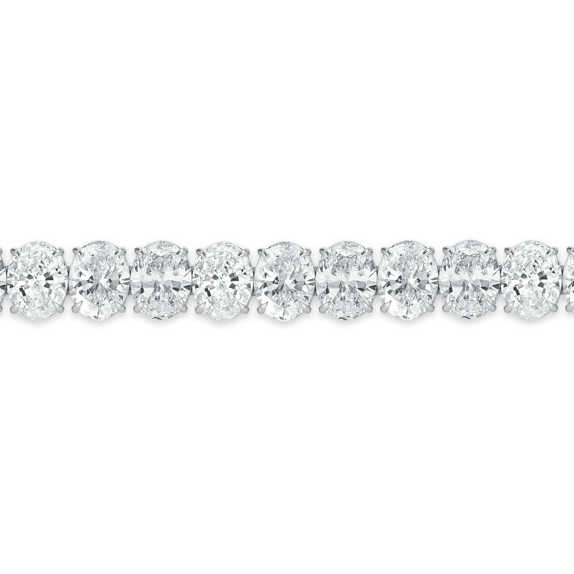 31.25 CT. Oval Cut Diamond Tennis Bracelet in 14K White Gold - Tennis Bracelet