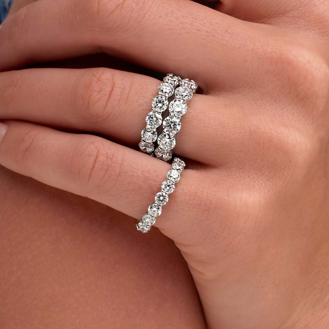 3.23 CT. Round Brilliant Diamond Eternity Band in Platinum - Eternity Ring