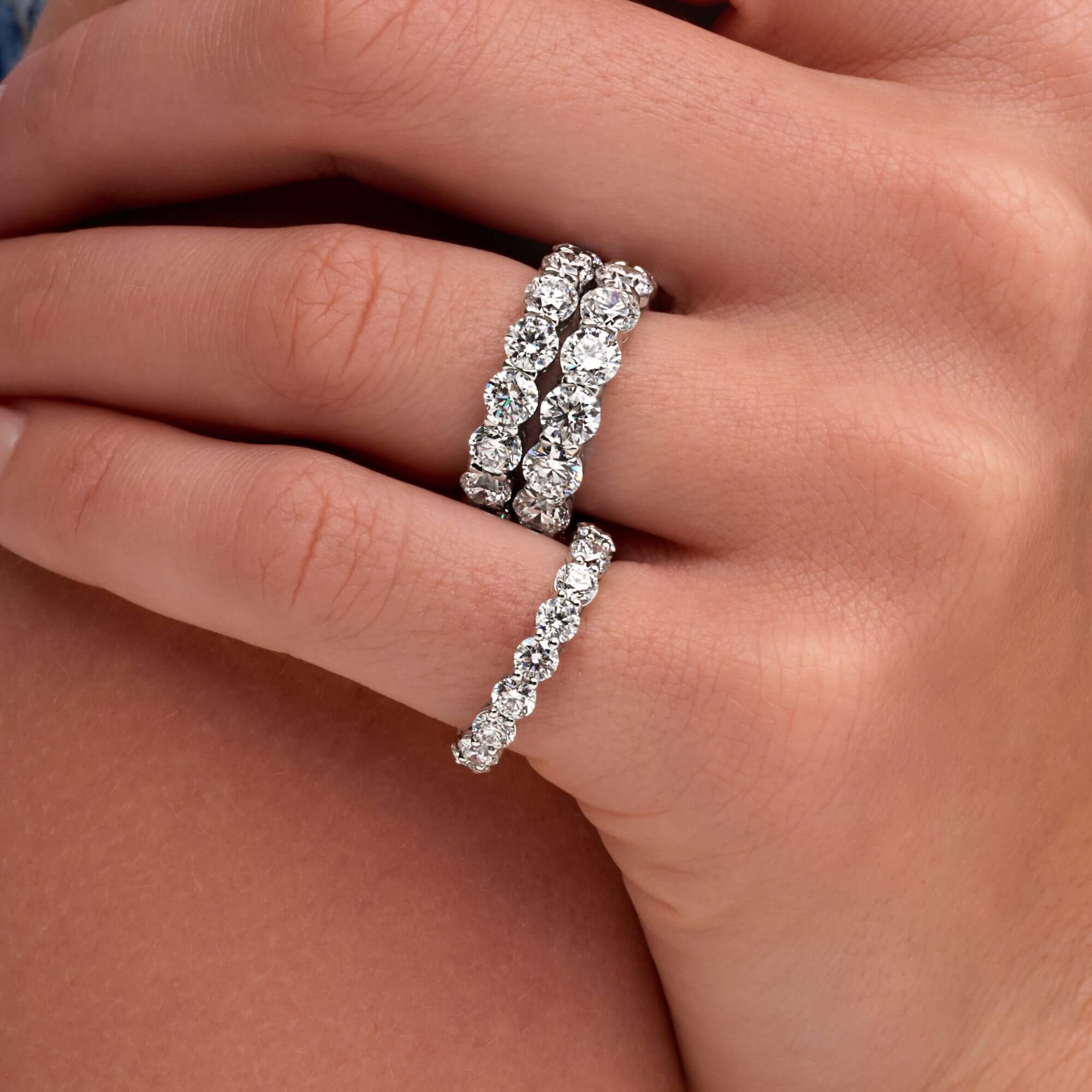2.58 CT. Round Brilliant 5 Stone Diamond Ring in Platinum - Half Eternity Ring